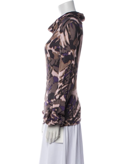 Escada Tie-Dye Print Cowl Neck Blouse