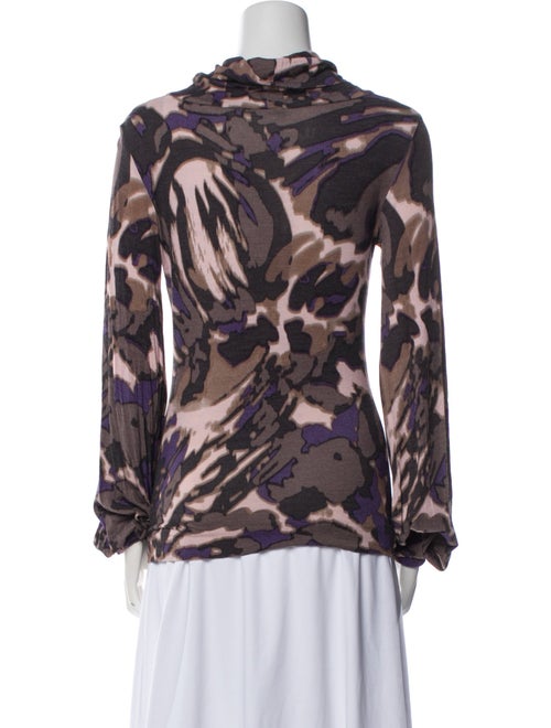 Escada Tie-Dye Print Cowl Neck Blouse