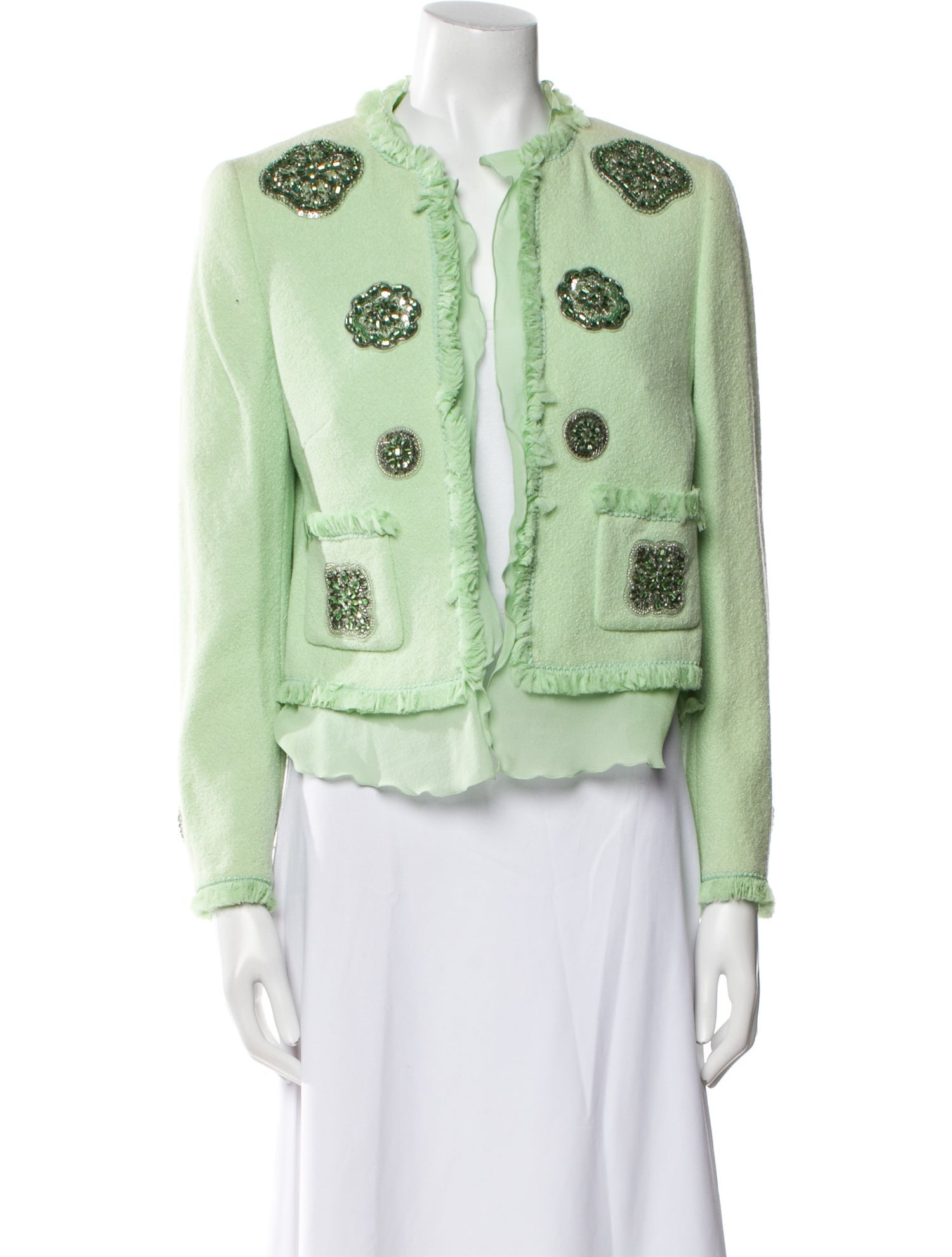 Escada Wool Patterned Fur Jacket