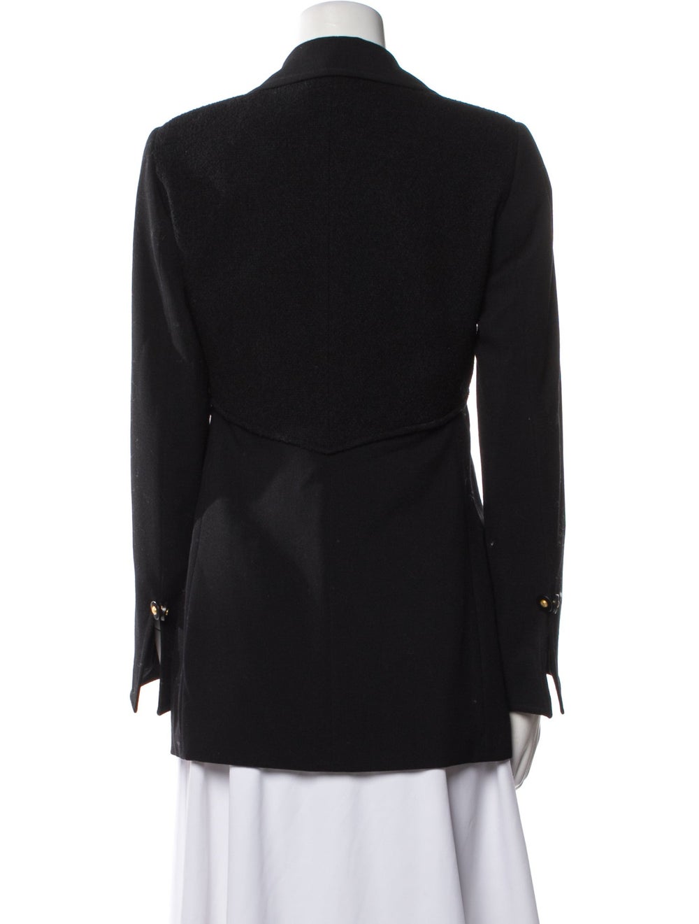 Escada Virgin Wool Jacket Black Pointed Collar Sl… - image 3