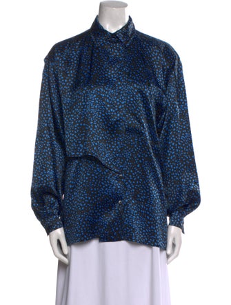 Escada Silk Printed Button-Up Top