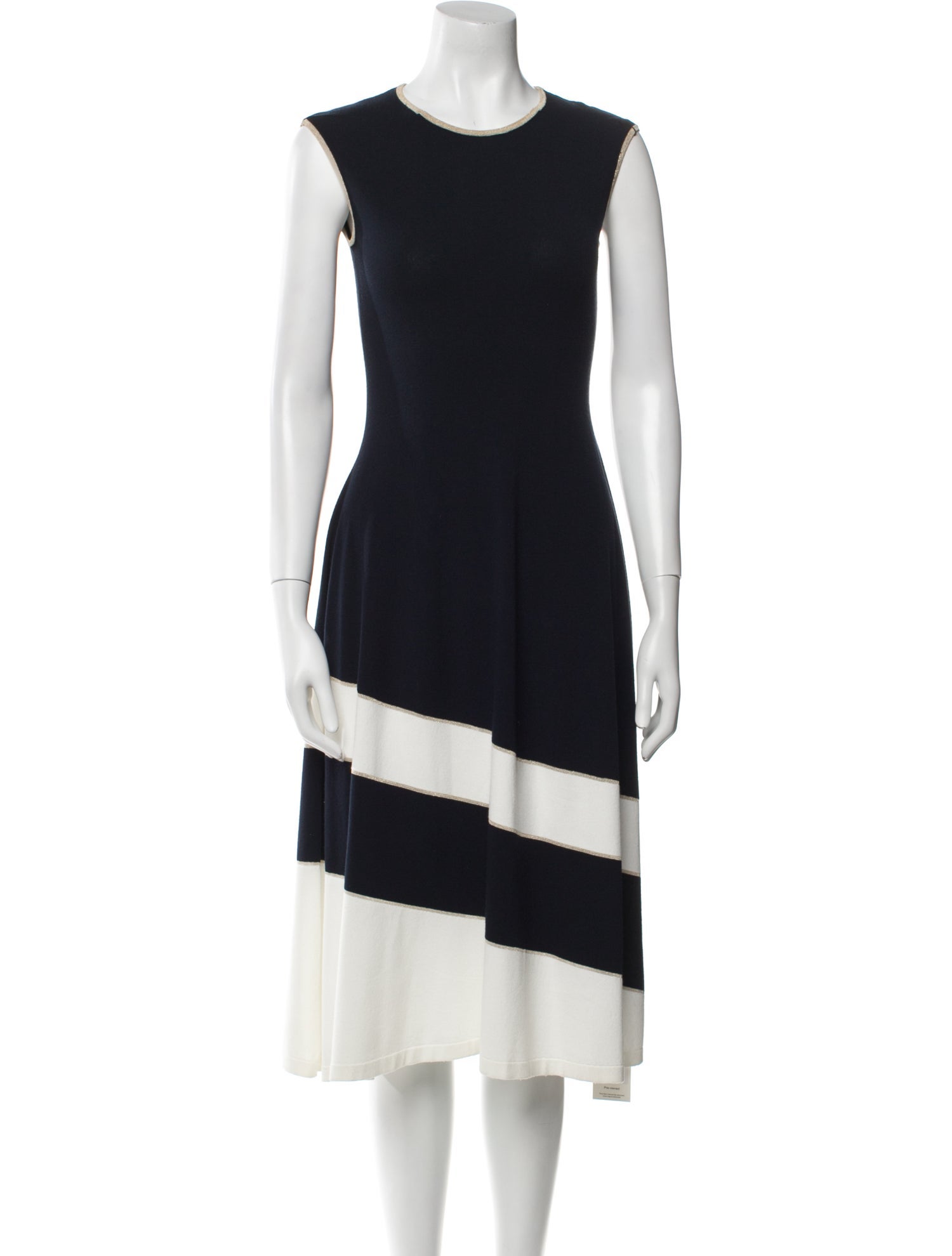 Escada Colorblock Pattern Midi Length Dress