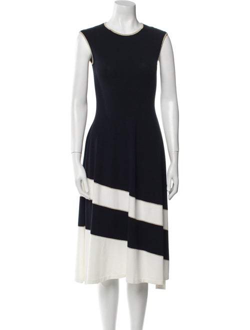 Escada Colorblock Pattern Midi Length Dress