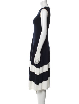 Escada Colorblock Pattern Midi Length Dress