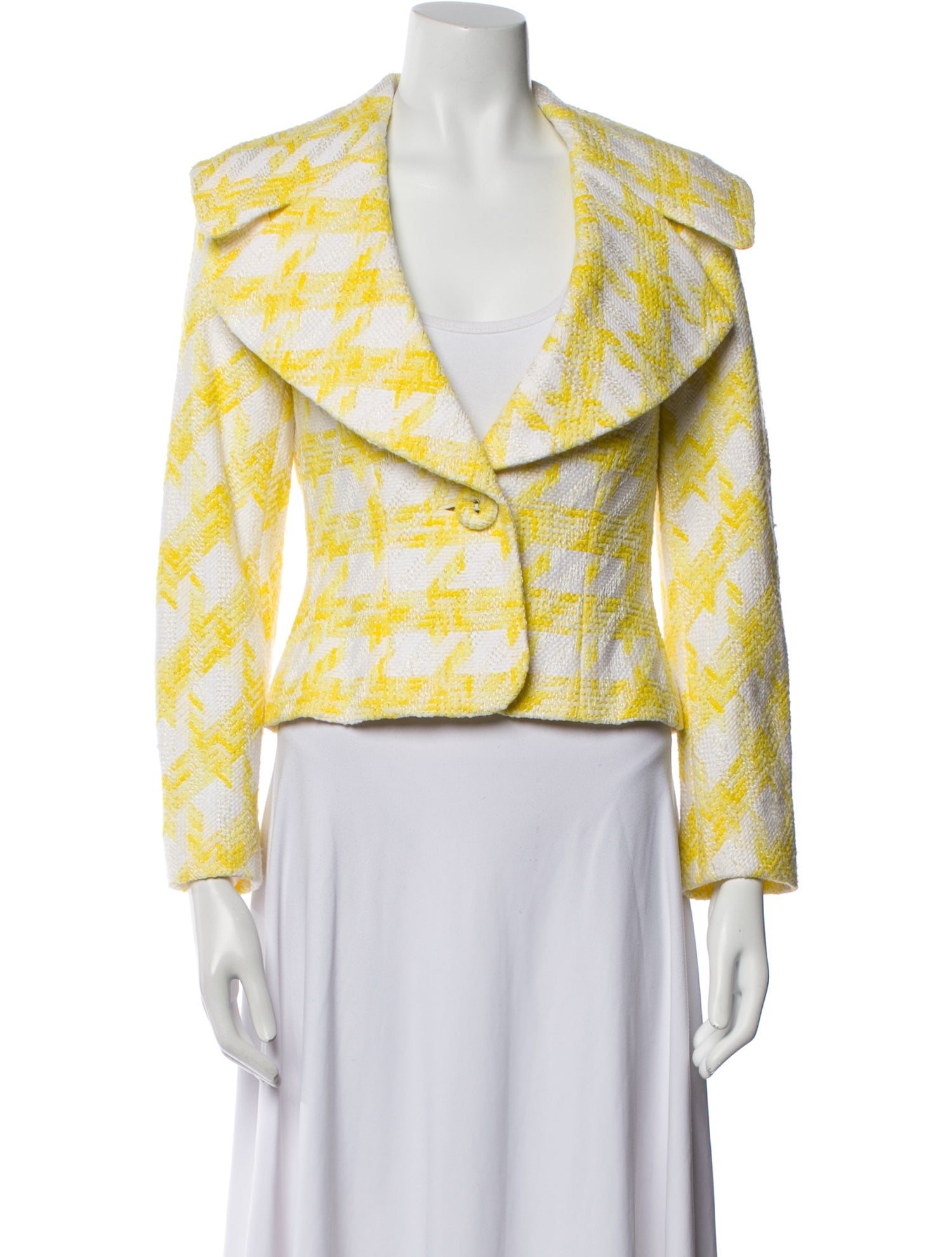 Escada Plaid Print Evening Jacket