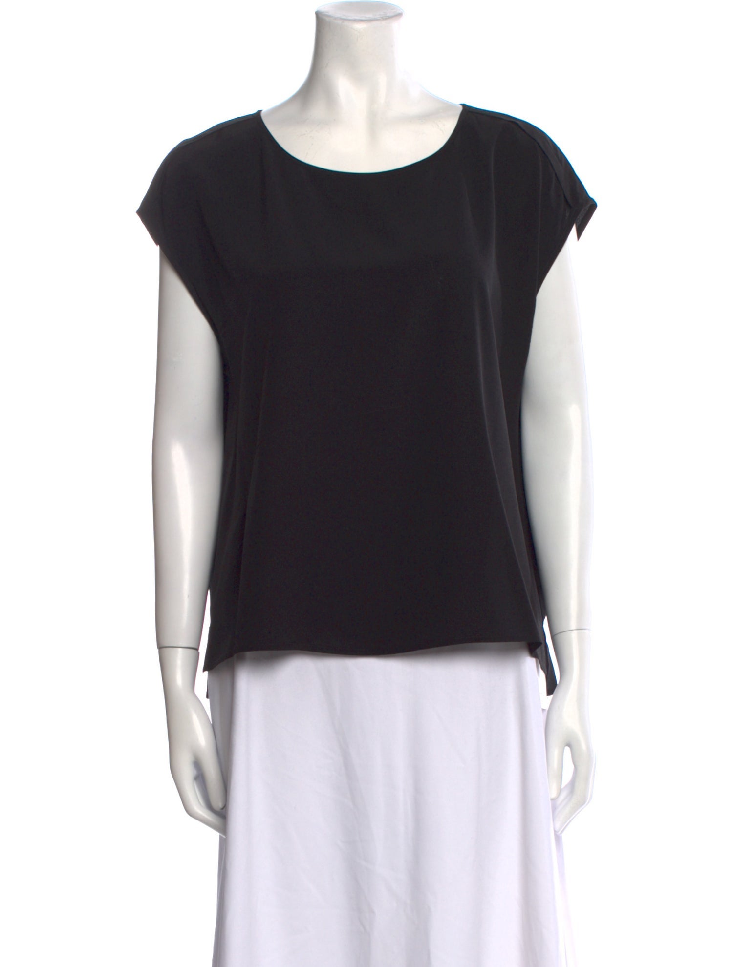 Escada Silk Scoop Neck Crop Top