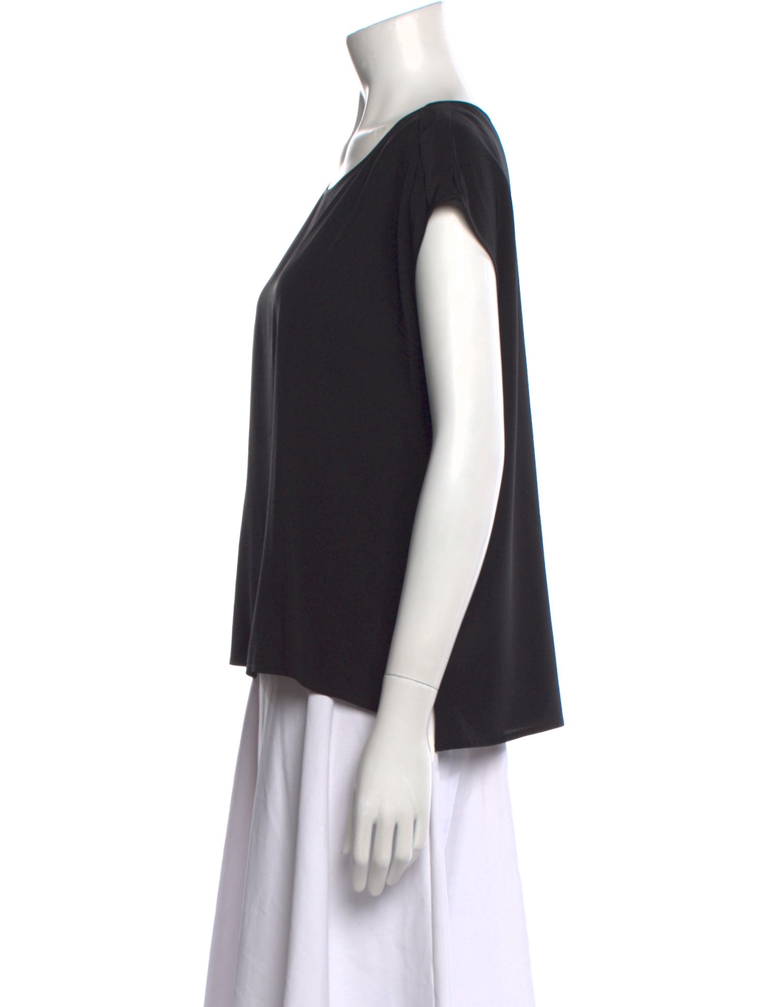 Escada Silk Scoop Neck Crop Top