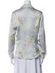 Escada Floral Print V-Neck Button-Up Top