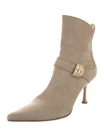Escada Suede Moto Boots