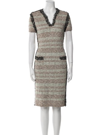 Escada Striped Knee-Length Dress