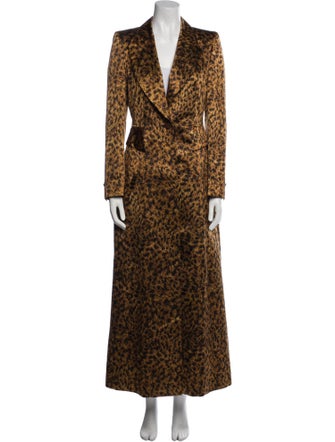 Escada Silk Animal Print Trench Coat