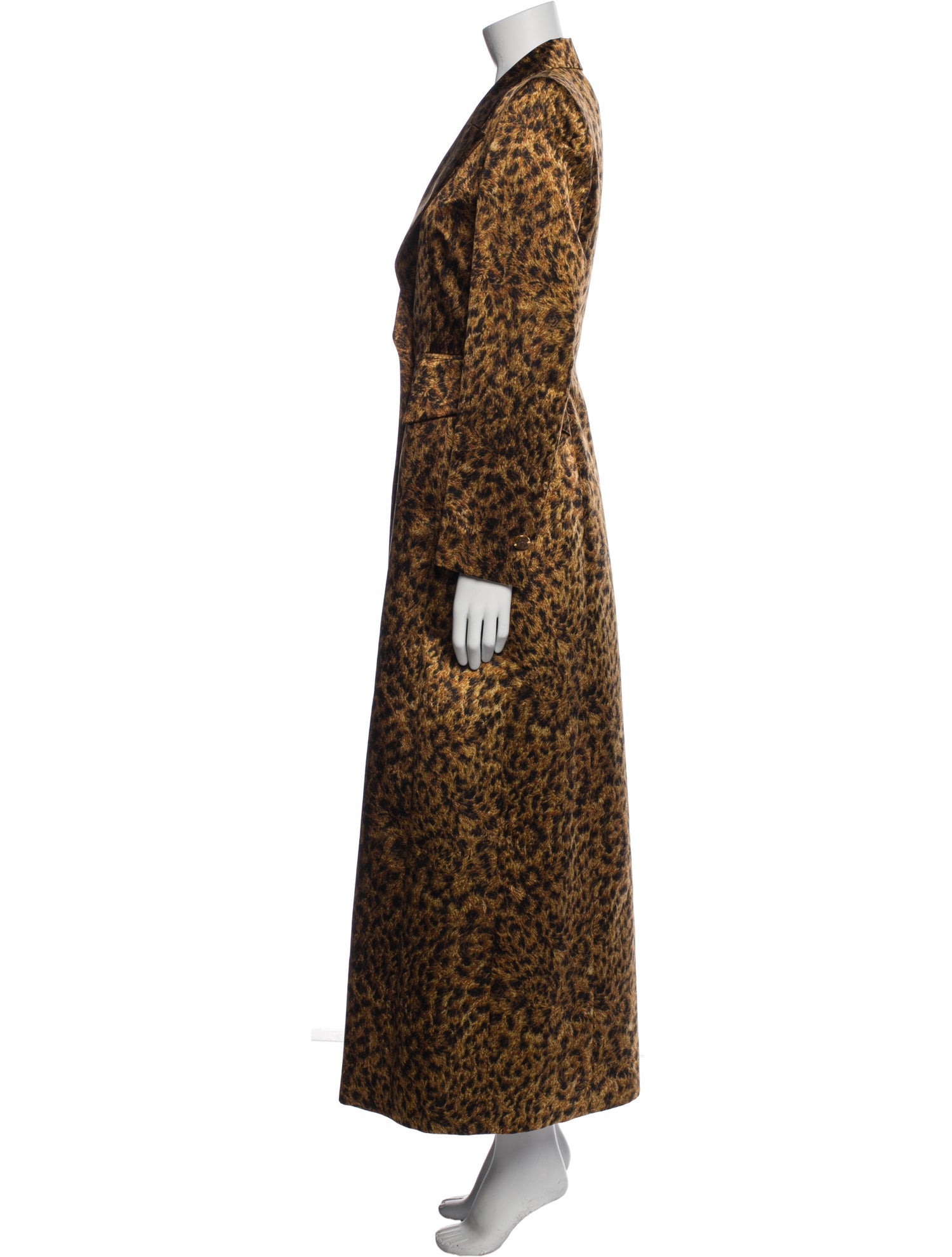 Escada Silk Animal Print Trench Coat