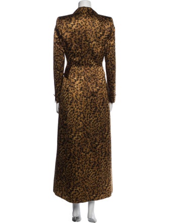 Escada Silk Animal Print Trench Coat