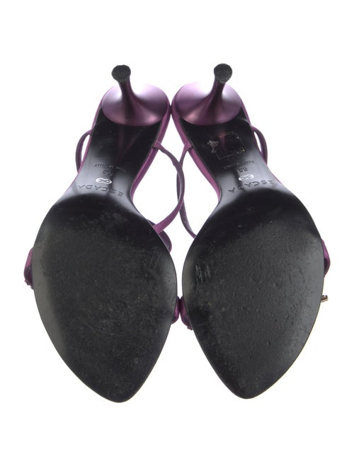 Escada Satin Crystal Embellishments Sandals