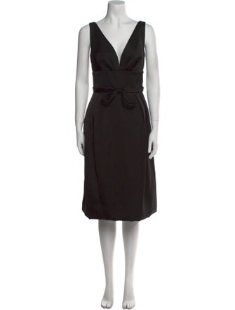 Escada V-Neck Midi Length Dress