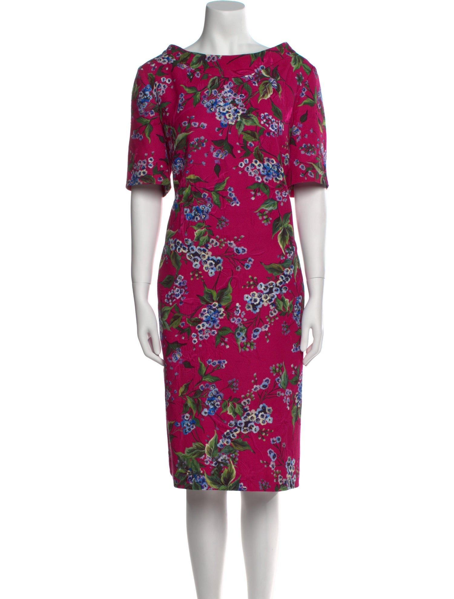 Escada Floral Print Knee-Length Dress