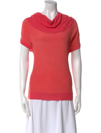 Escada Cowl Neck Short Sleeve Top