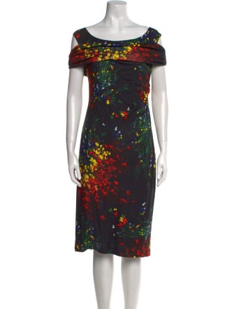 Escada Printed Midi Length Dress