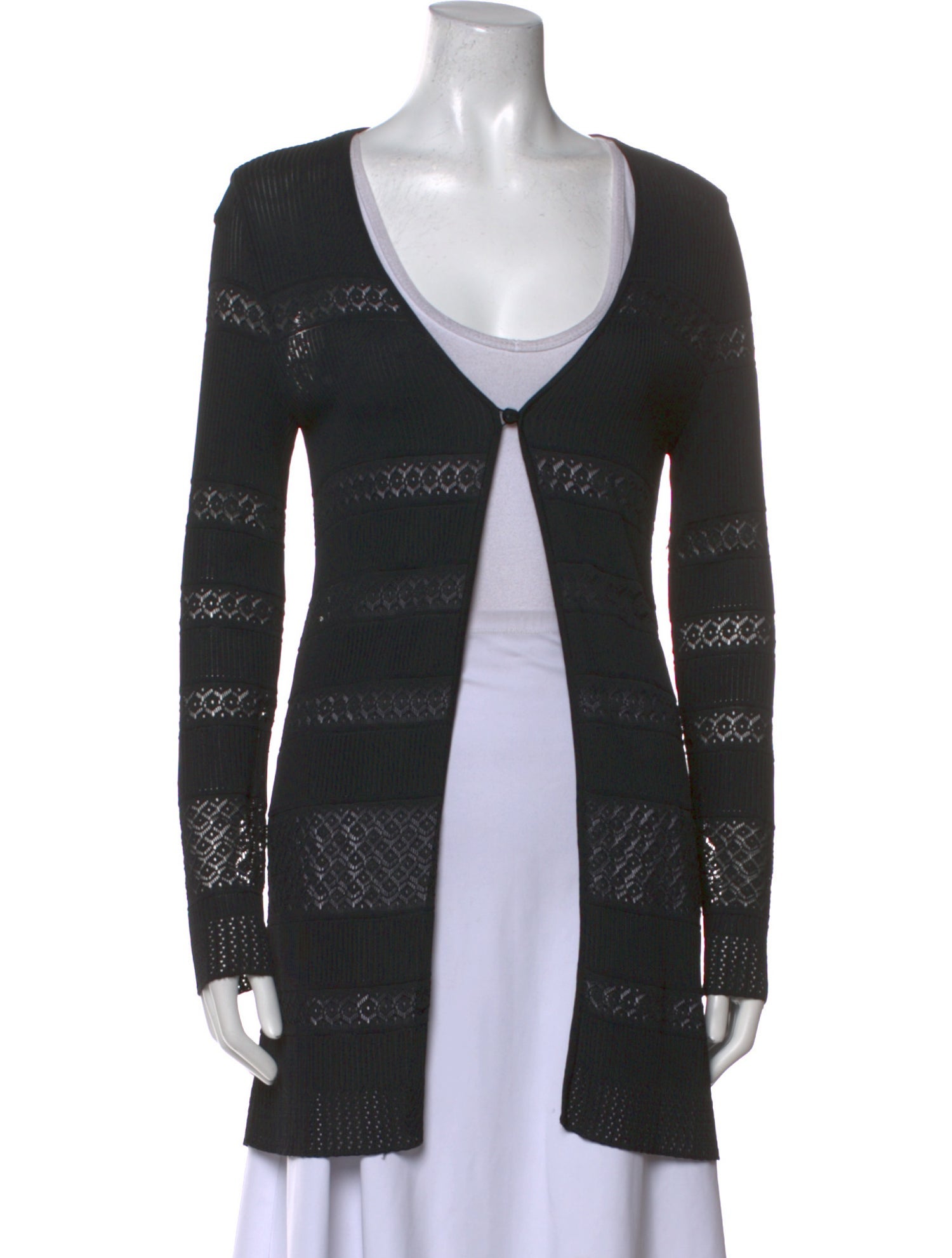 Escada Striped Open Front Sweater