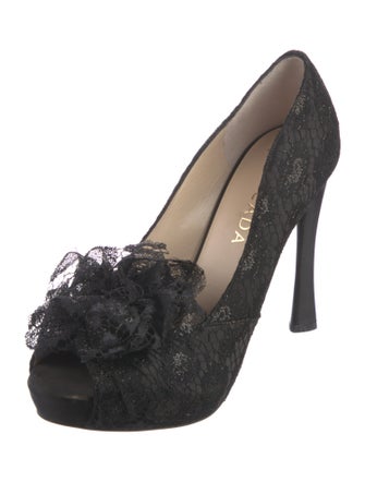 Escada Lace Lace Trim Embellishment Pumps