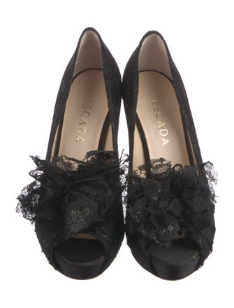 Escada Lace Lace Trim Embellishment Pumps