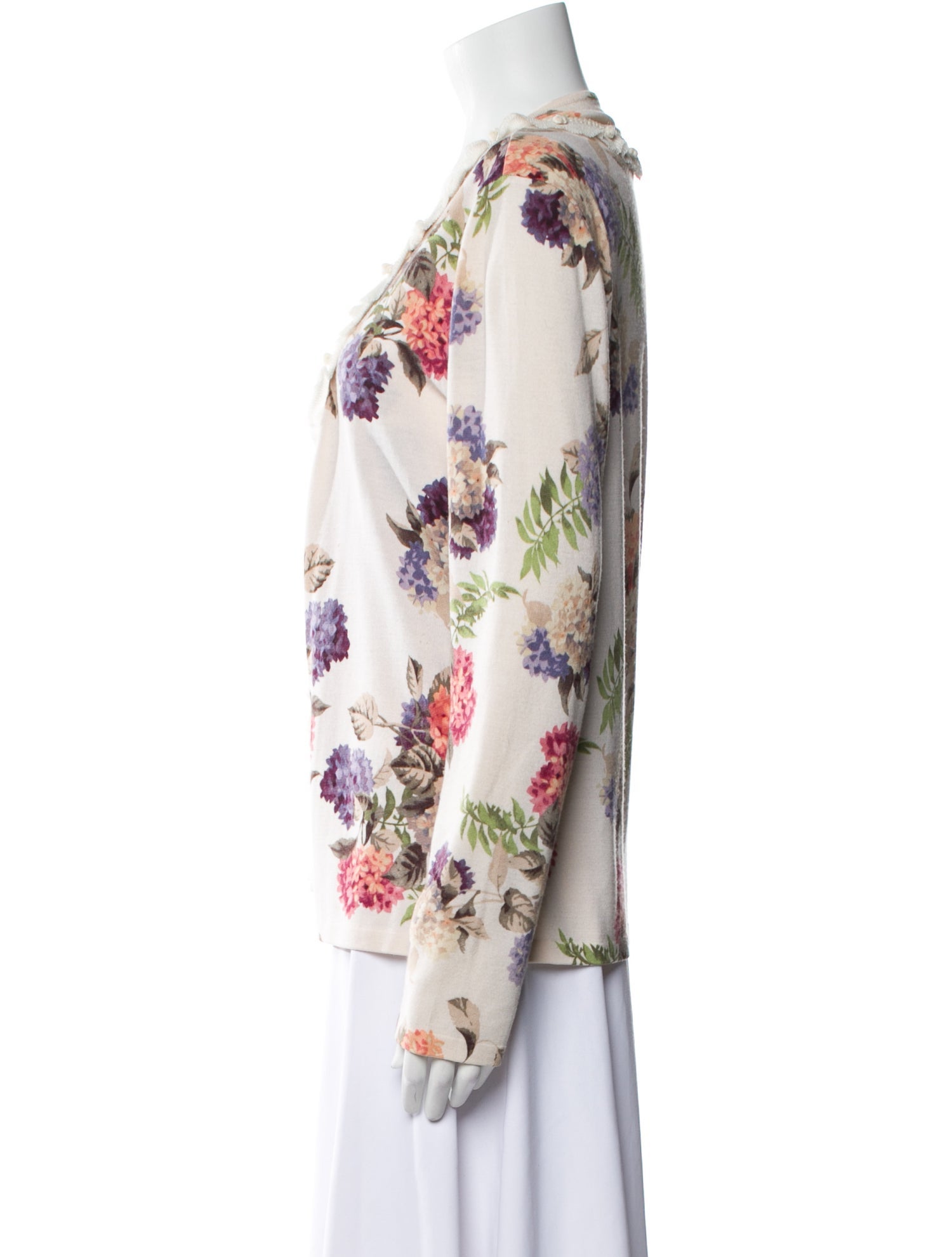 Escada Virgin Wool Floral Print Sweater