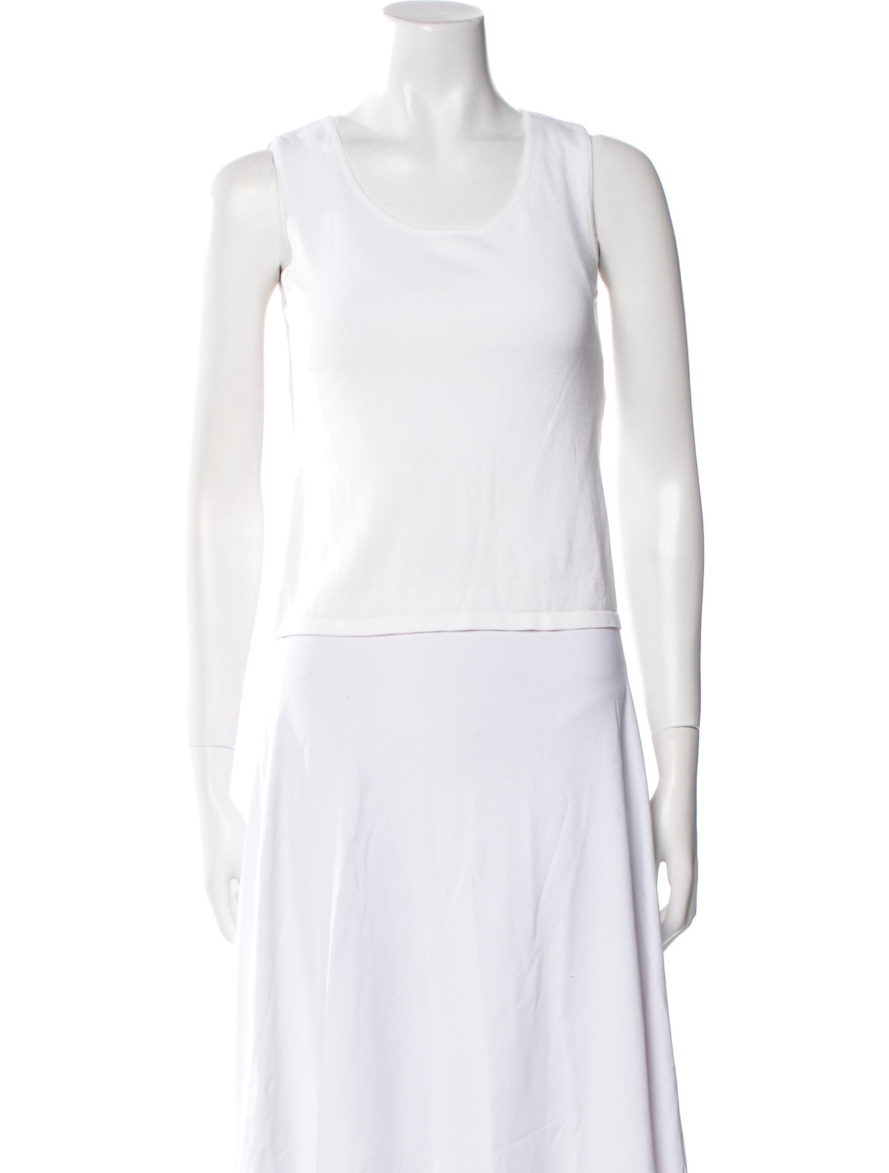 Escada Scoop Neck Sleeveless Crop Top