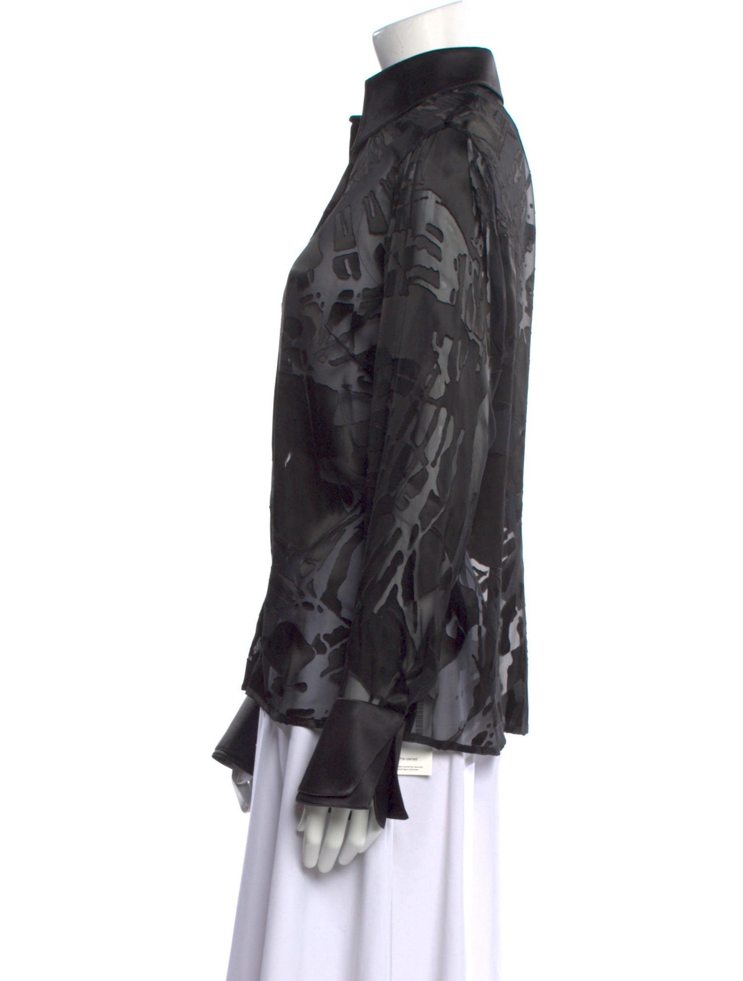 Escada Printed Long Sleeve Button-Up Top