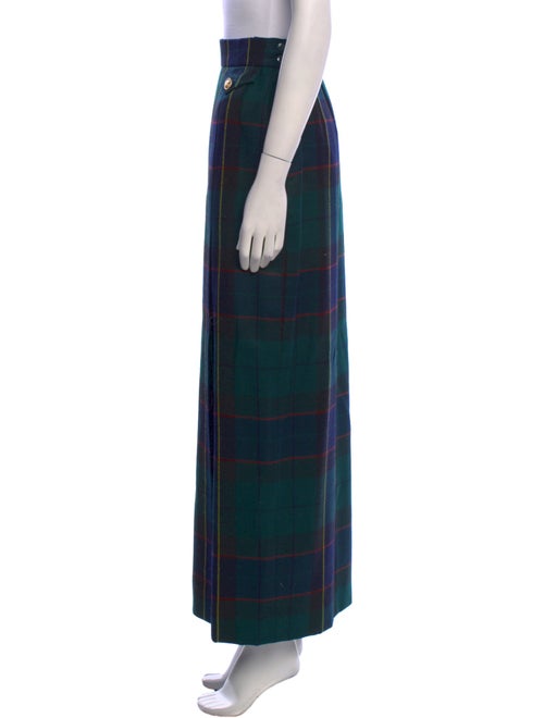Escada Plaid Print Long Skirt