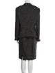 Escada Virgin Wool Fur Trim Skirt Suit