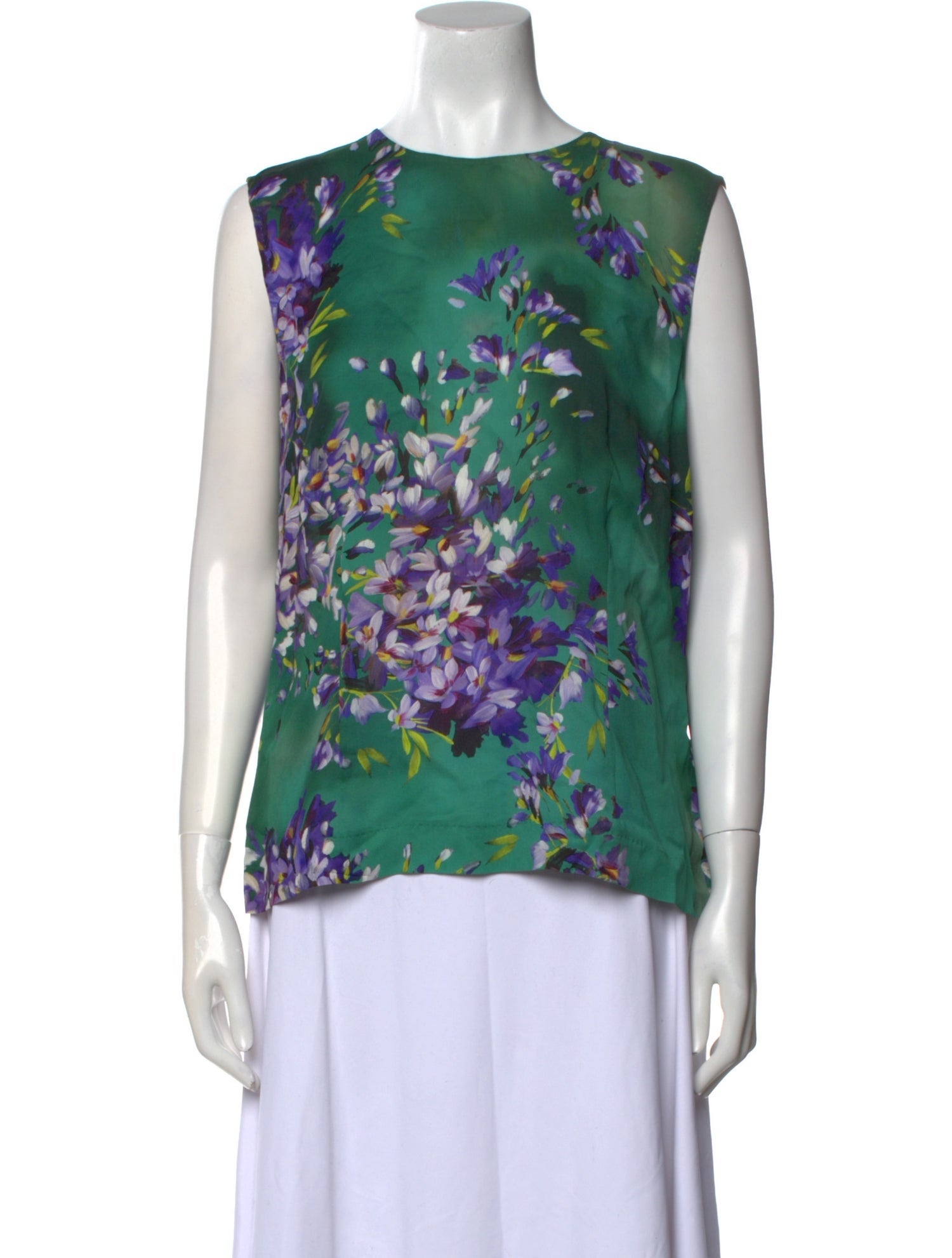 Escada Wool Floral Print Blouse