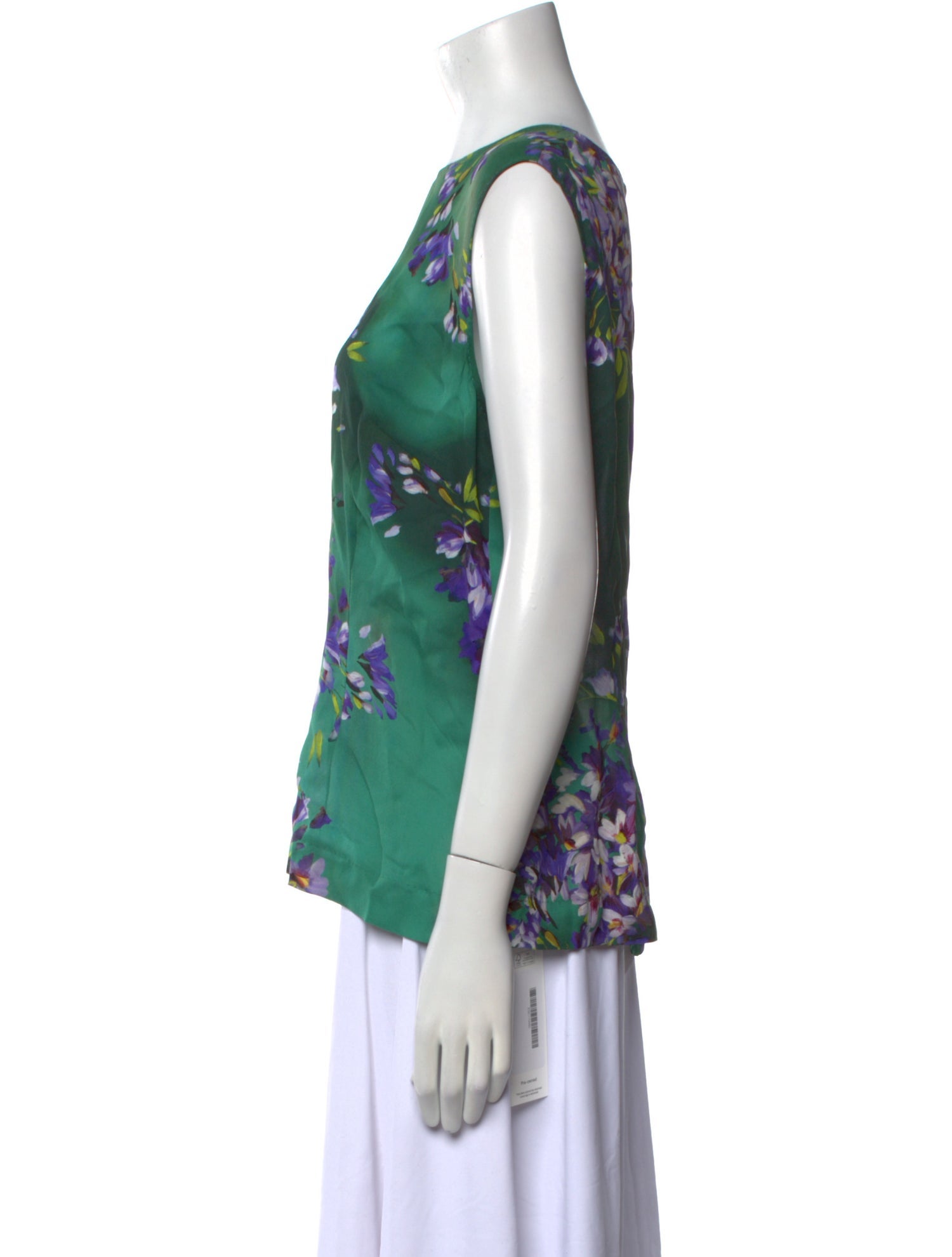 Escada Wool Floral Print Blouse