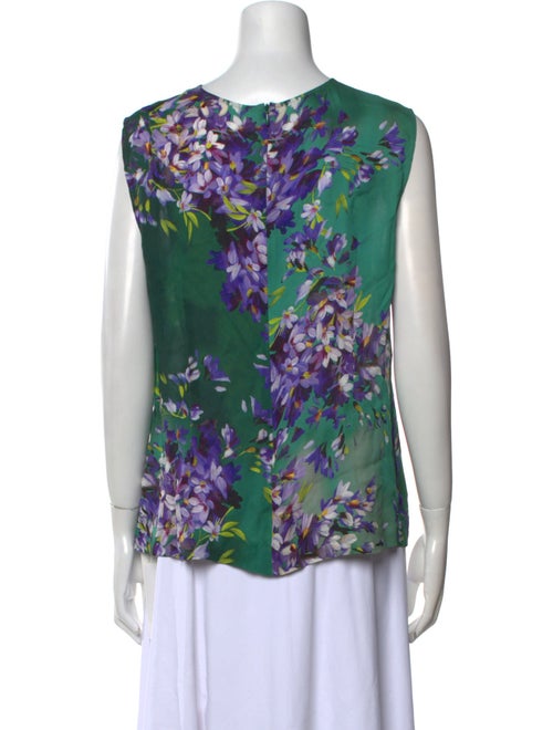 Escada Wool Floral Print Blouse