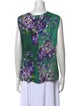Escada Wool Floral Print Blouse