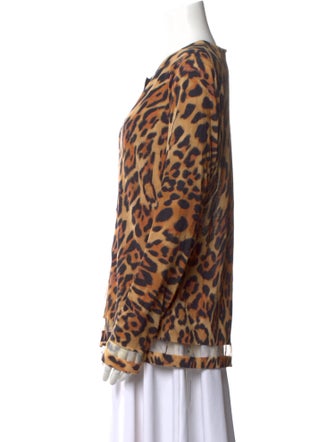 Escada Virgin Wool Animal Print Sweater
