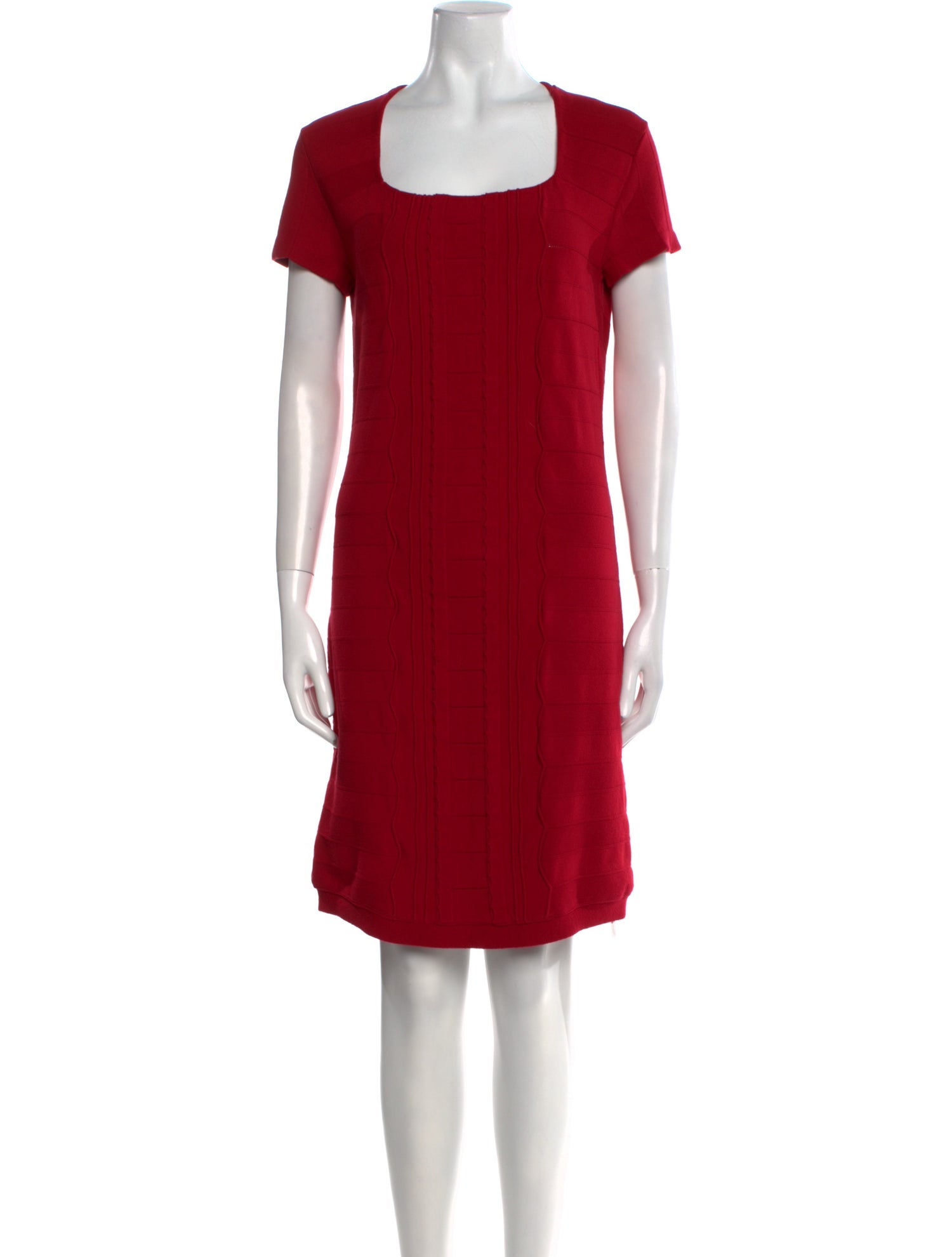 Escada Square Neckline Knee-Length Dress
