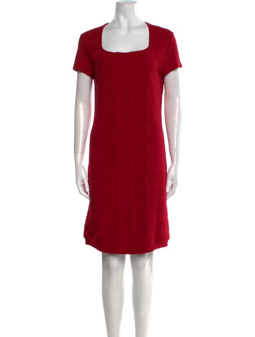 Escada Square Neckline Knee-Length Dress
