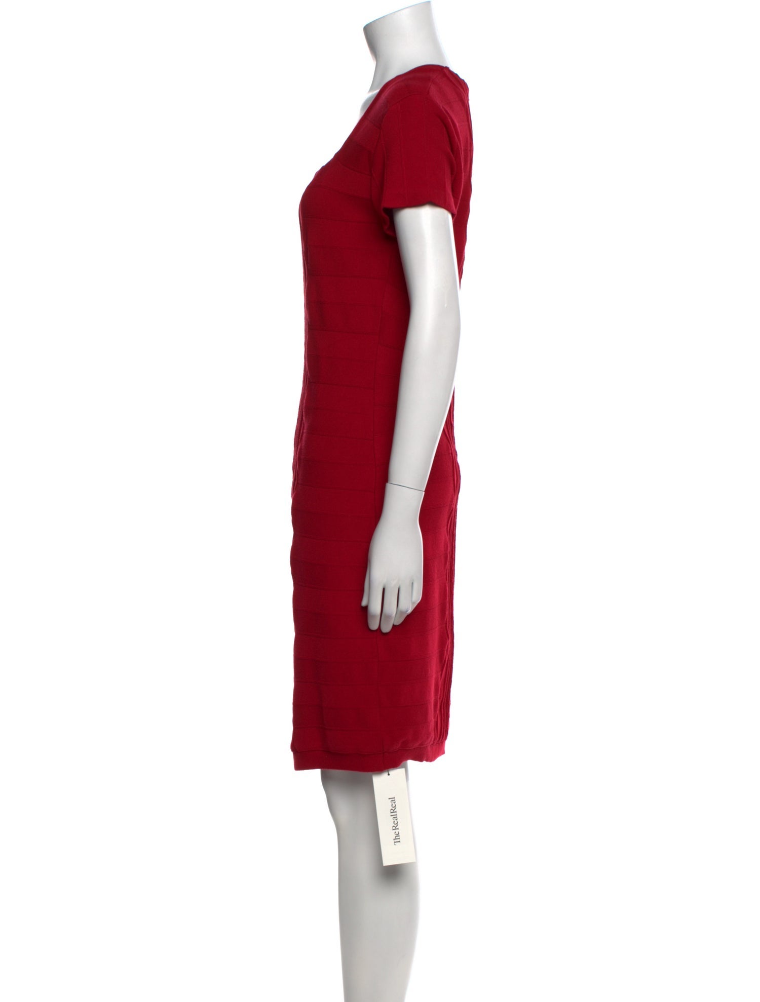 Escada Square Neckline Knee-Length Dress
