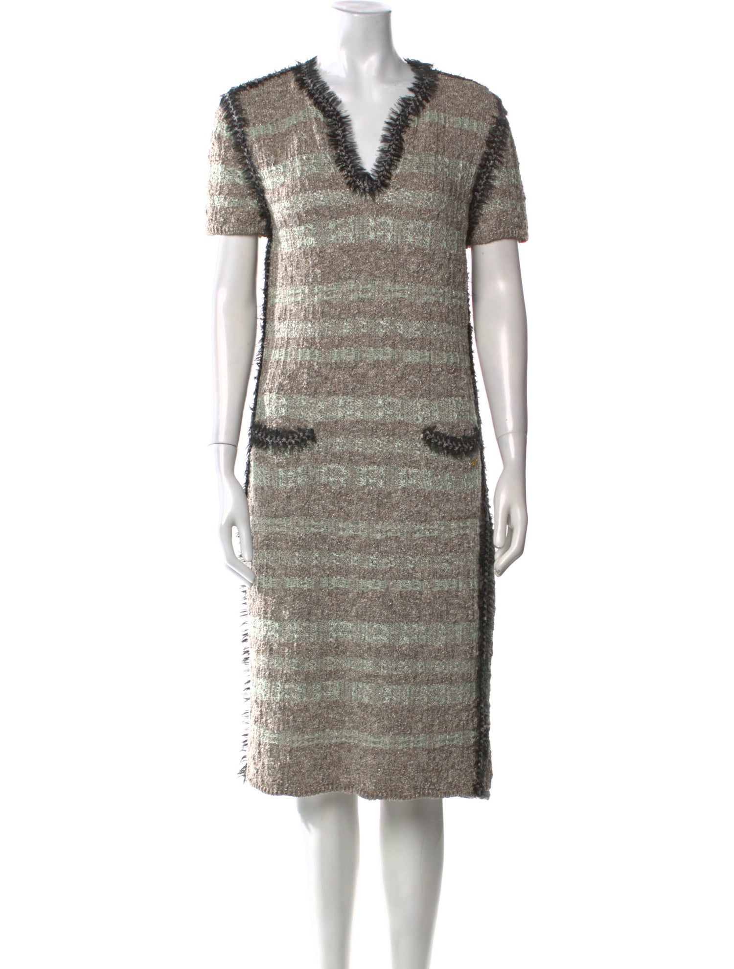 Escada V-Neck Midi Length Dress