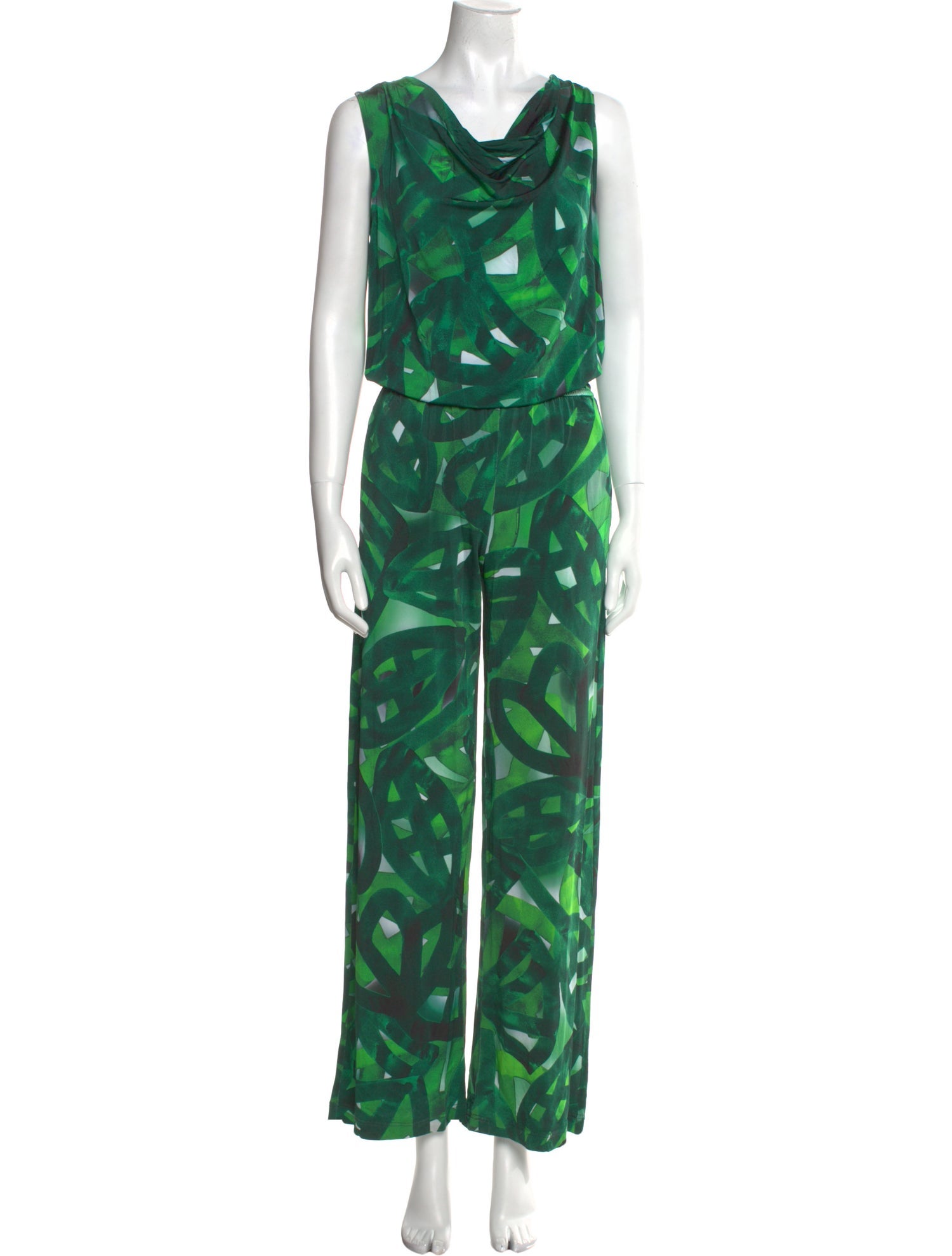Escada Printed Cowl Neck Jumpsuit