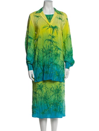 Escada Silk Floral Print Dress Set