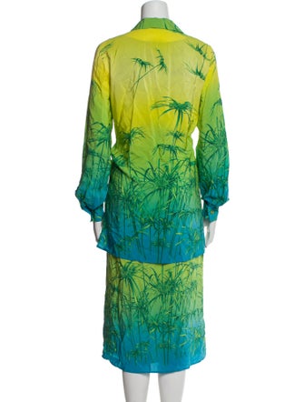 Escada Silk Floral Print Dress Set