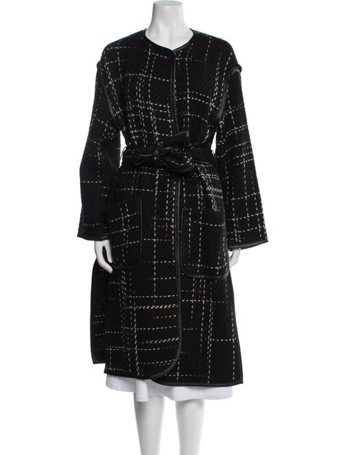 Escada Wool Plaid Print Coat