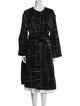Escada Wool Plaid Print Coat