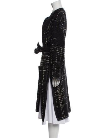Escada Wool Plaid Print Coat