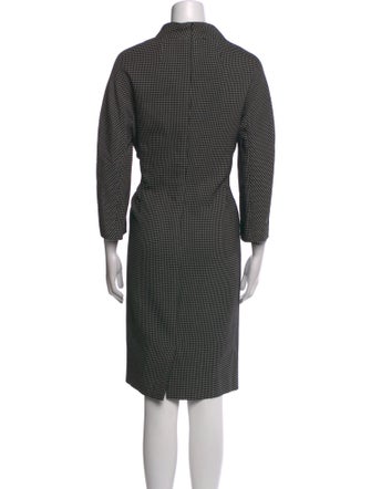Escada Houndstooth Print Midi Length Dress