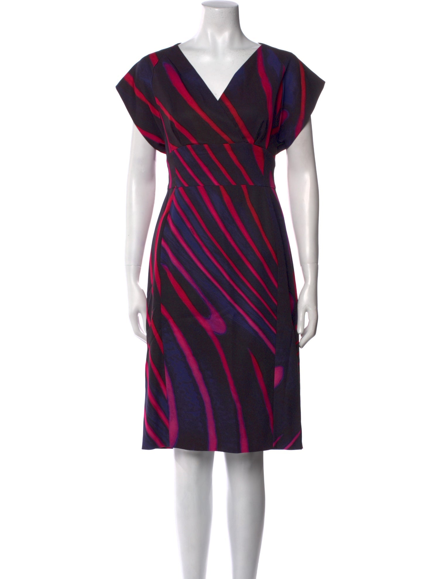 Escada Striped Midi Length Dress