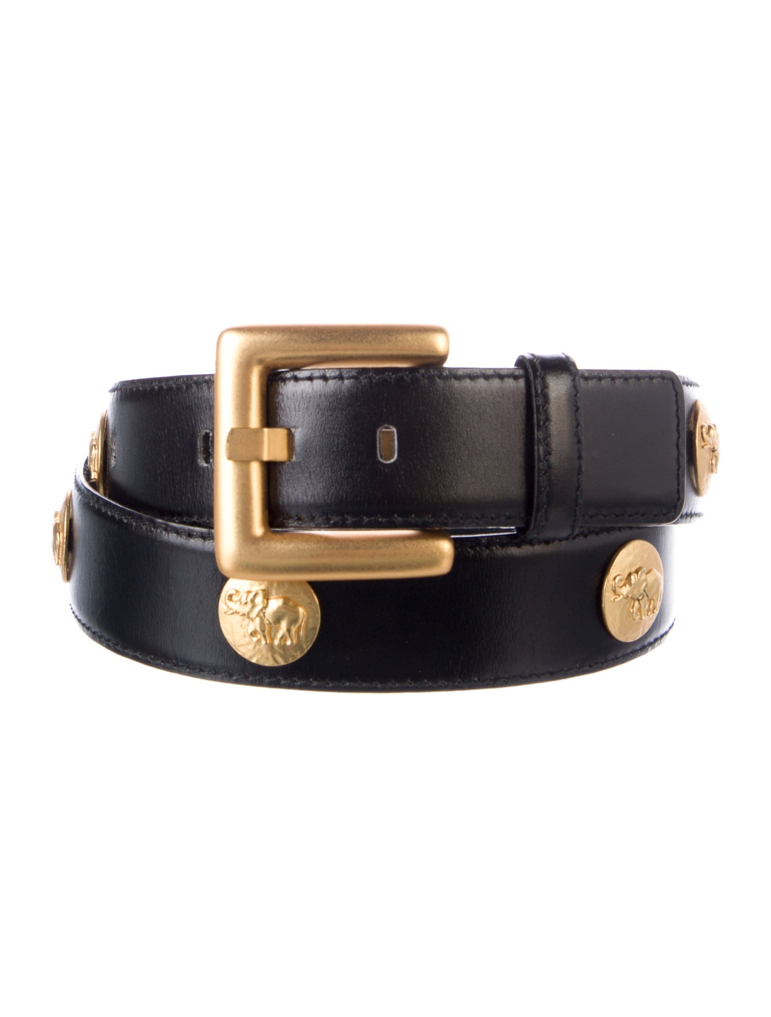 Escada Leather Studded Accents Waist Belt