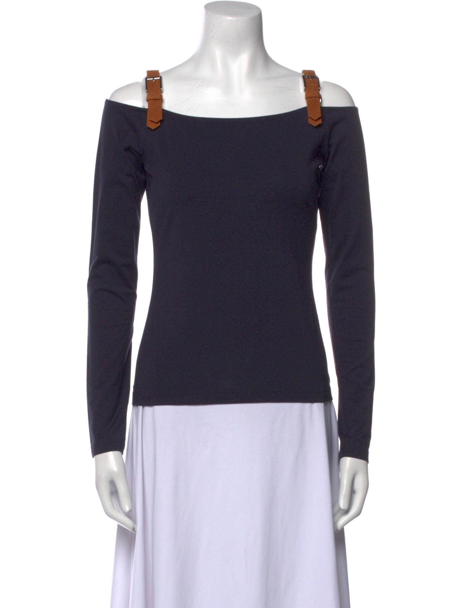 Escada Square Neckline Long Sleeve Top