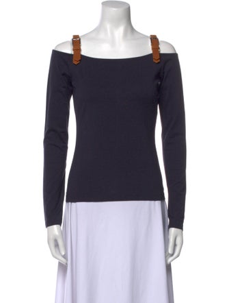 Escada Square Neckline Long Sleeve Top